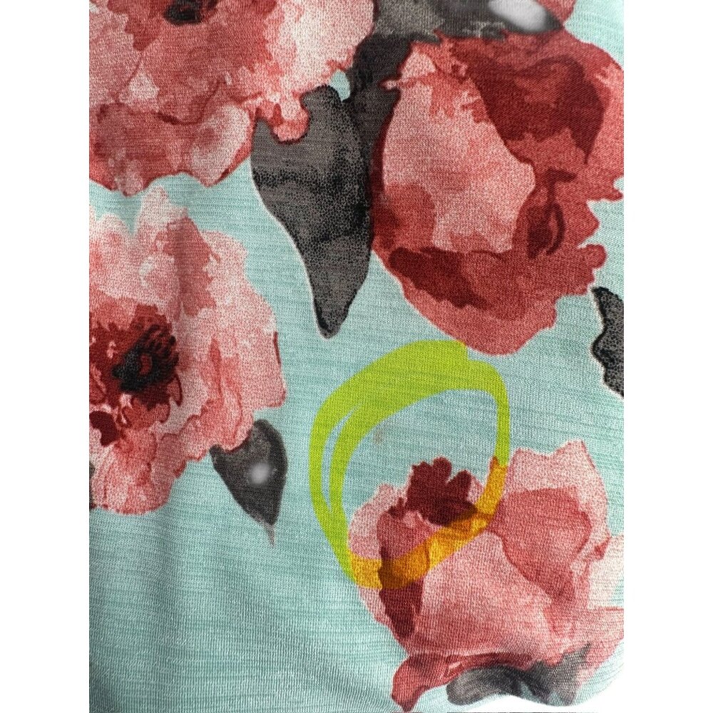 🌸 Paisley Grace Mint Coral Floral Kimono Duster Cardigan XXXL 🌸 - Picture 7 of 7